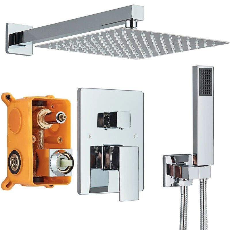 Sistem dus incastrat crom lucios cu para ploaie 30 cm BisDesign [13]