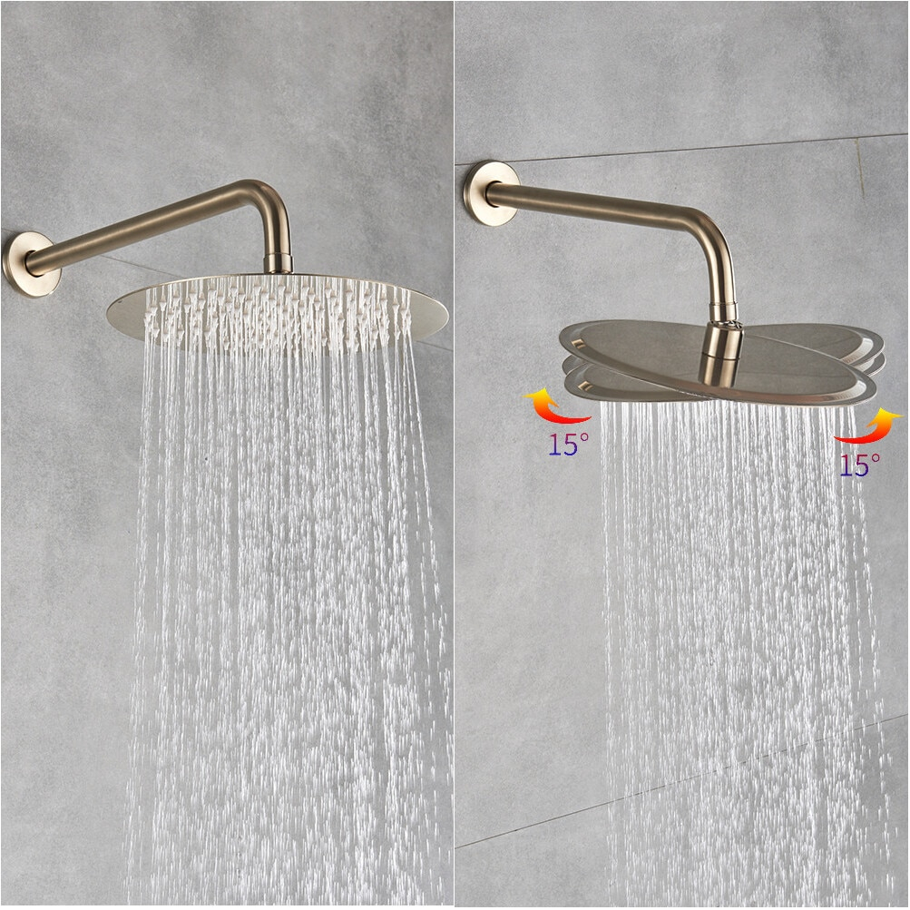 Baterie de duș și cadă auriu mat cu para Rainfall 30 cm și 2 funcții [4]