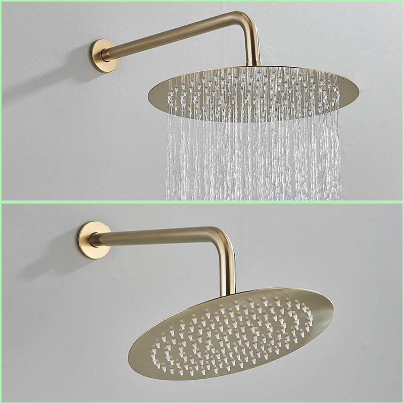 Baterie de duș și cadă auriu mat cu para Rainfall 30 cm și 2 funcții [2]