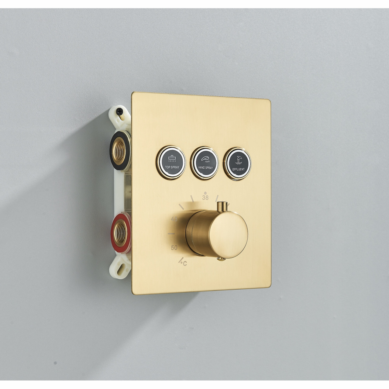 Sistem duș încastrabil auriu mat cu LED, termostat și funcție SPA [11]
