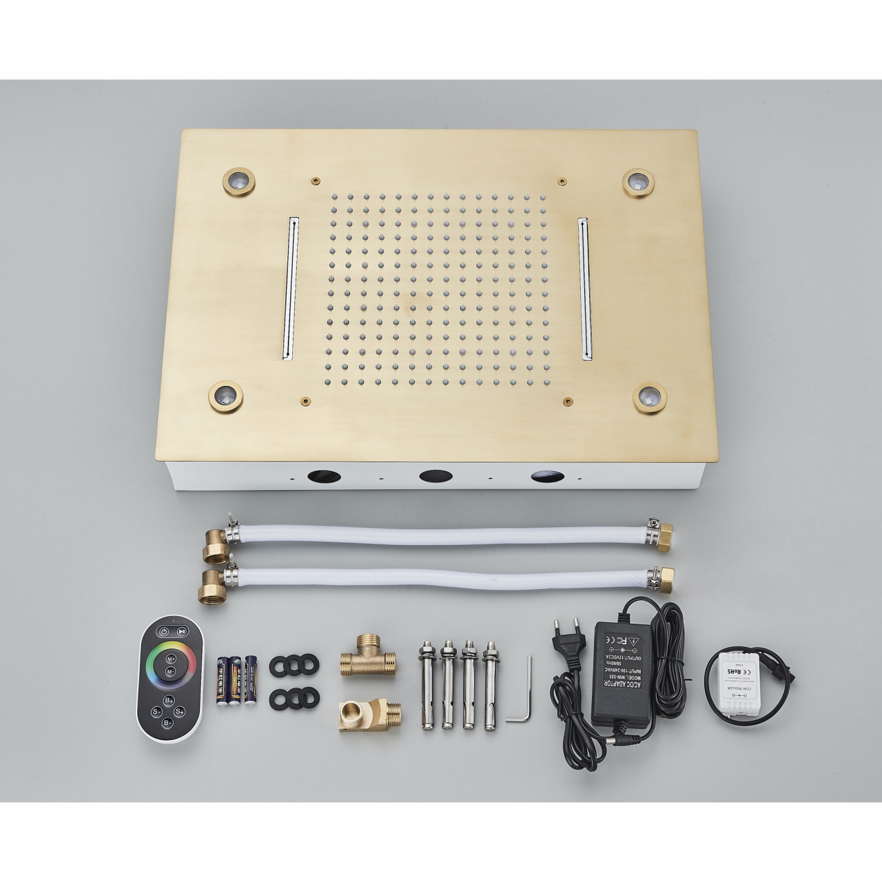 Sistem duș încastrabil auriu mat cu LED, termostat și funcție SPA [24]