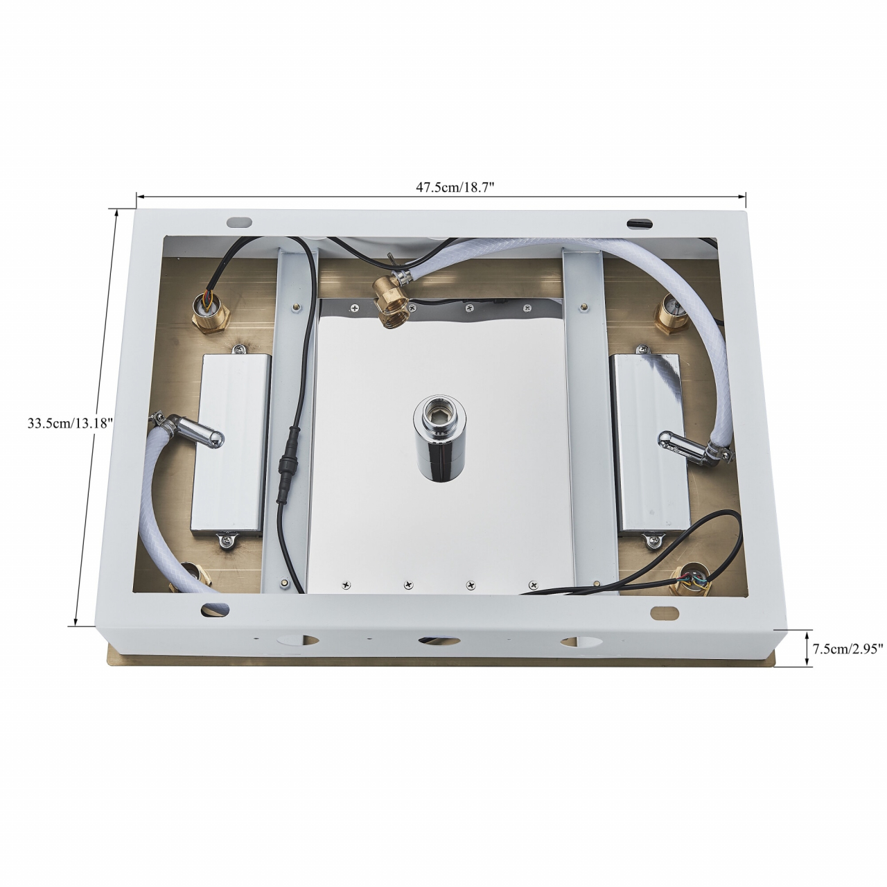 Sistem duș încastrabil auriu mat cu LED, termostat și funcție SPA [20]
