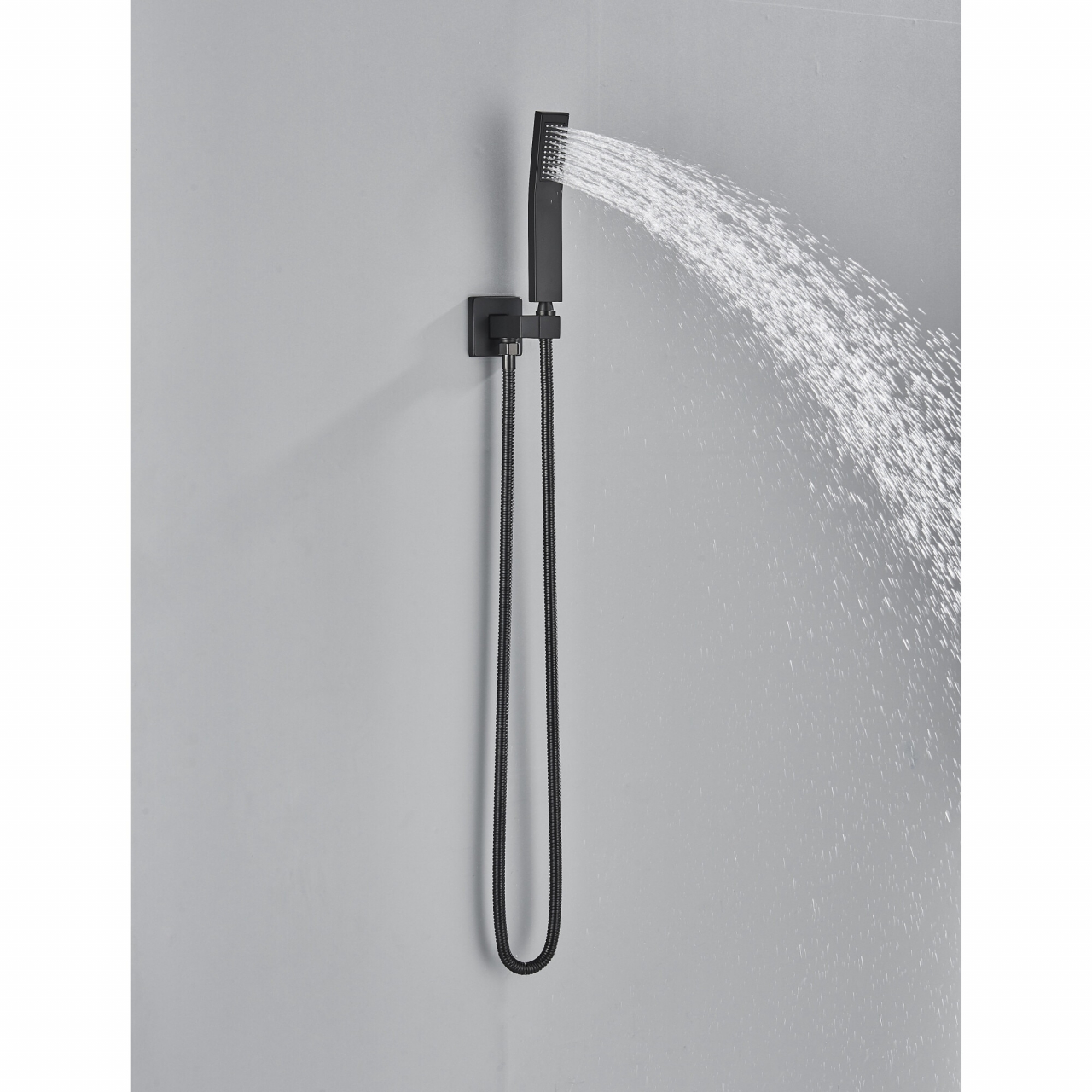 Sistem de duș încastrabil Rainfall negru mat cu termostat, funcție SPA și LED [6]