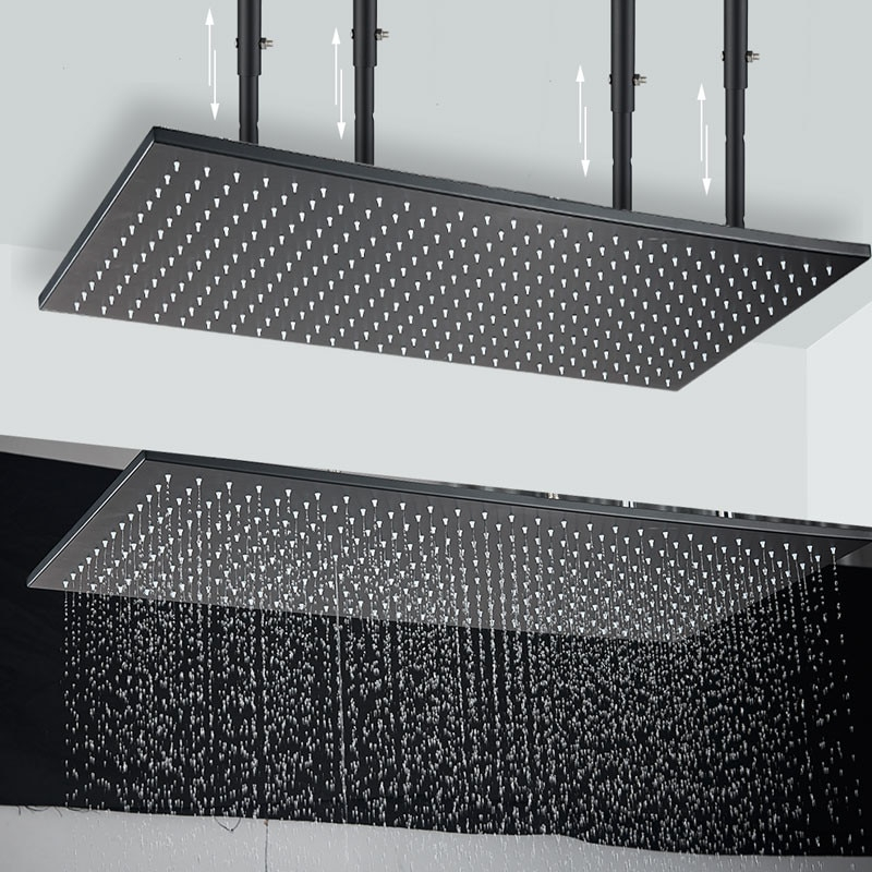 Sistem duș încastrabil negru mat cu termostat, LED și funcție SPA 40x80 cm [3]