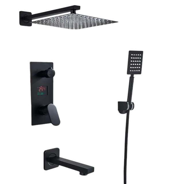 Sistem de duș încastrabil cu ecran LCD, para 40 cm ploaie, duș de mână și cadă [1]