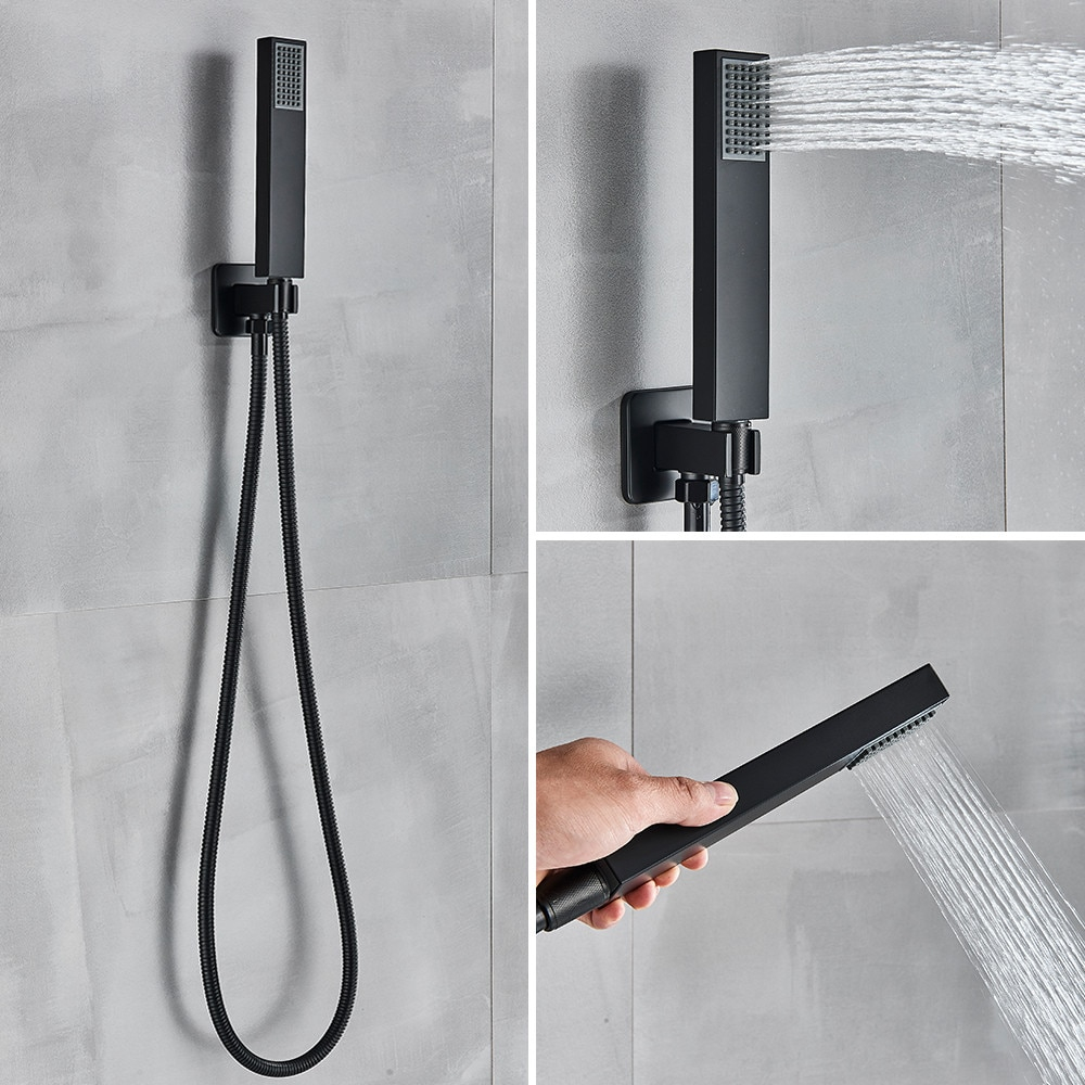 Sistem de duș încastrabil negru mat cu para ploaie 30 cm [2]