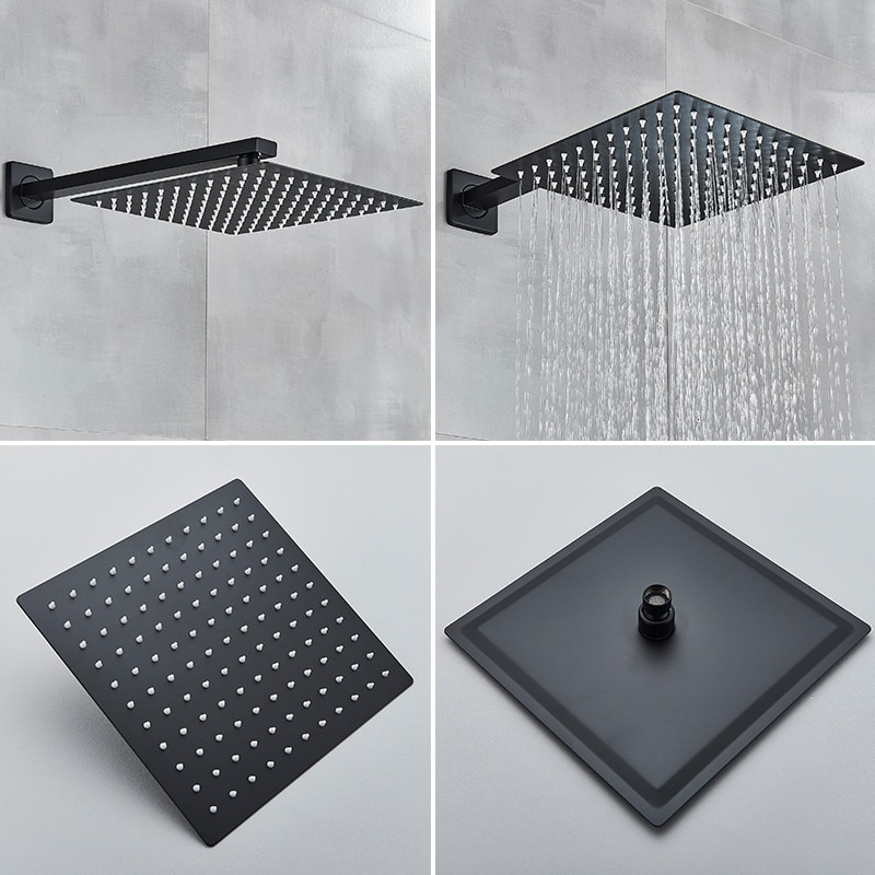 Sistem de duș încastrabil negru mat cu para ploaie 30 cm [3]