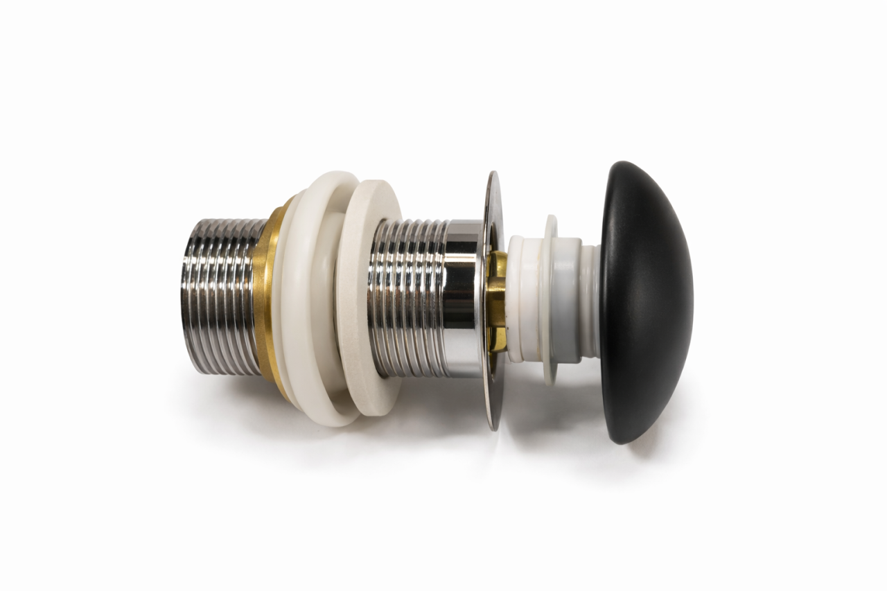 Ventil lavoar negru mat click clack ceramic 10 cm BisDesign [3]