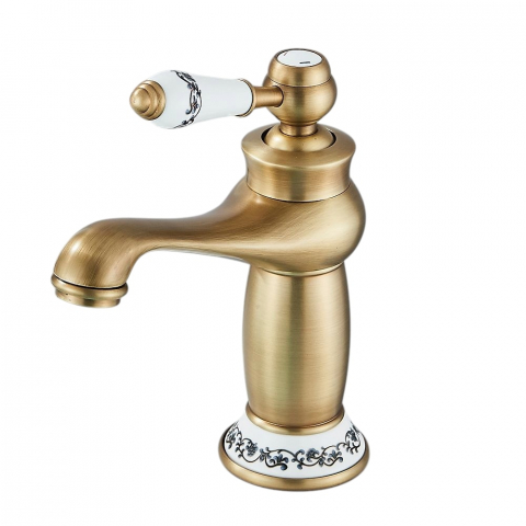 Baterii Pentru Baie - Baterie chiuvetă baie bronz antichizat 20 cm cu inele ceramice