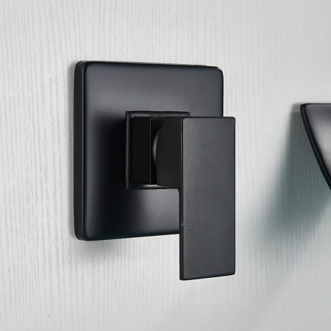 Baterie baie încastrabilă negru mat cu pipă cascadă modernă [5]