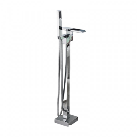 Baterii Freestanding - Baterie freestanding cadă crom lucios 102 cm cu pipa tip cascadă