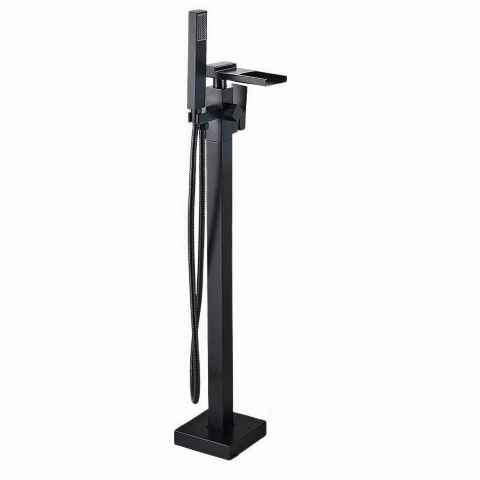 Baterii Freestanding - Baterie cadă freestanding cu pipă cascadă și duș de mână