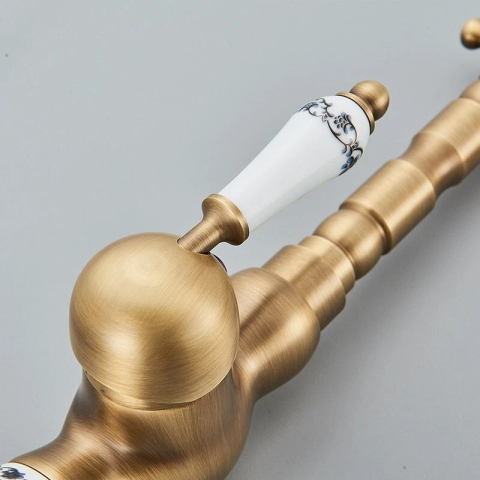 Baterie bronz antichizat retro 31 cm pentru baie sau bucătărie [12]