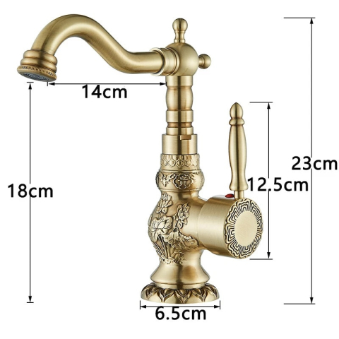 Baterie Baie și Bucătărie BisDesign®, Finisaj Bronz Antichizat, Model Gravat, 23 cm [10]