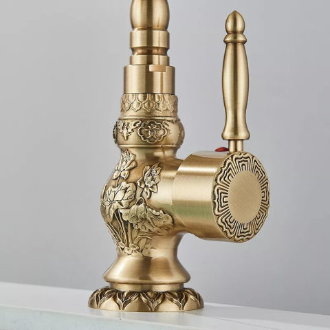 Baterie Baie și Bucătărie BisDesign®, Finisaj Bronz Antichizat, Model Gravat, 23 cm [5]