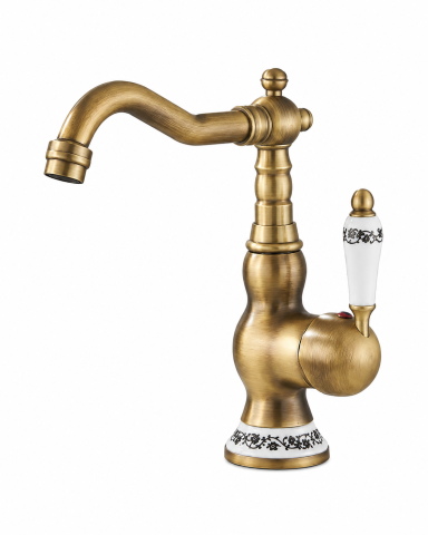 Baterii Pentru Bucătărie - Baterie retro bronz antichizat cu inele ceramice 23 cm pentru baie și bucătărie