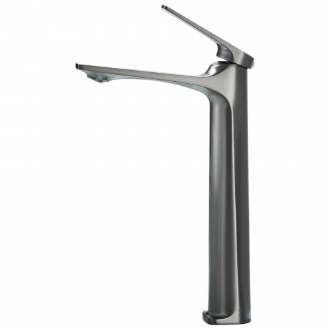 Baterii Pentru Baie - Baterie chiuvetă baie gri metal 31 cm cu pipă înclinată 15°