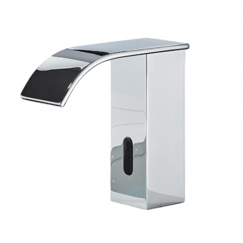 Baterii Pentru Baie - Baterie chiuvetă baie crom lucios cu senzor și pipă cascadă 15 cm
