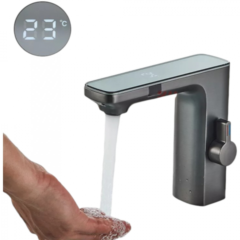 Baterii Pentru Baie - Baterie premium BisDesign gri grafit cu display digital și senzori