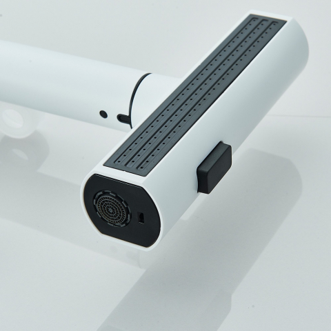 Baterie chiuvetă alb mat 30 cm cu senzor temperatură și duș extractabil 3 funcții [5]