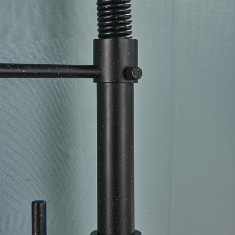 Baterie bucătărie negru mat cu puncte albe 44 cm, duș extractabil 2 funcții [3]