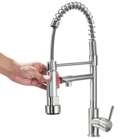 Baterii Pentru Bucătărie - baterie bucatarie profesionala crom nichelat BisDesign cu dus flexibil 360