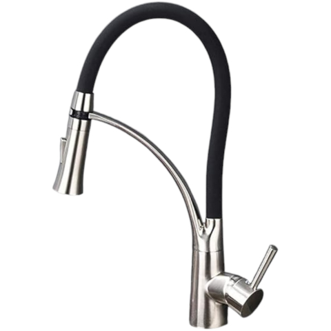 Baterii Pentru Bucătărie - Baterie Bucătărie BisDesign® Crom Nichelat cu Duș Maleabil 44 cm