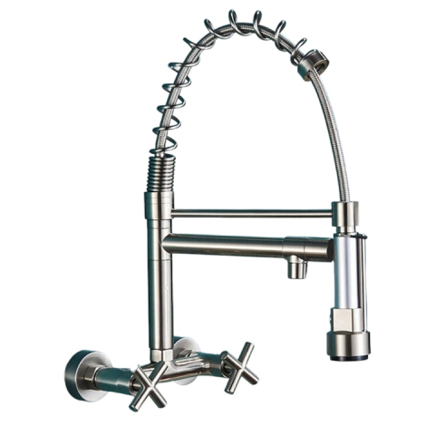 Baterii Pentru Bucătărie - baterie bucatarie perete crom nichelat BisDesign dus profesional 44cm