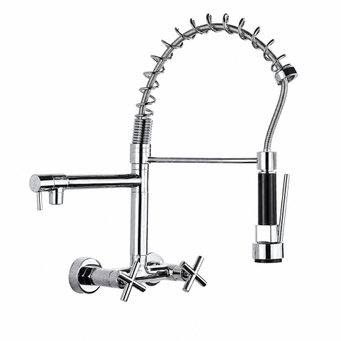 Baterii Pentru Bucătărie - baterie bucatarie perete crom lucios BisDesign dus profesional 44cm