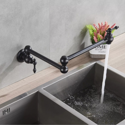 Baterie bucătărie negru mat 58 cm montaj aragaz sau chiuvetă [3]