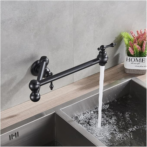 Baterie bucătărie negru mat 58 cm montaj aragaz sau chiuvetă [5]