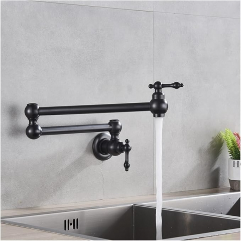 Baterie bucătărie negru mat 58 cm montaj aragaz sau chiuvetă [1]