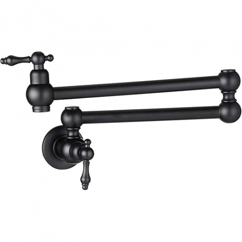 Baterii Pentru Bucătărie - Baterie bucătărie negru mat 58 cm montaj aragaz sau chiuvetă