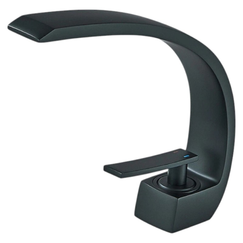 Baterii Pentru Baie - baterie-chiuveta-lavoar-negru-mat-model-lebada-bisdesign-20cm