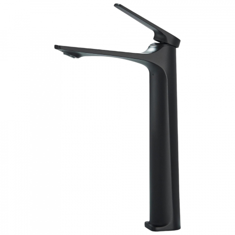 Baterii Pentru Baie - Baterie chiuvetă baie 31 cm negru mat cu pipa înclinată 15°
