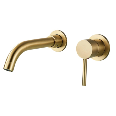 Baterii Pentru Baie - Baterie lavoar incastrata auriu mat periat 21 cm BisDesign