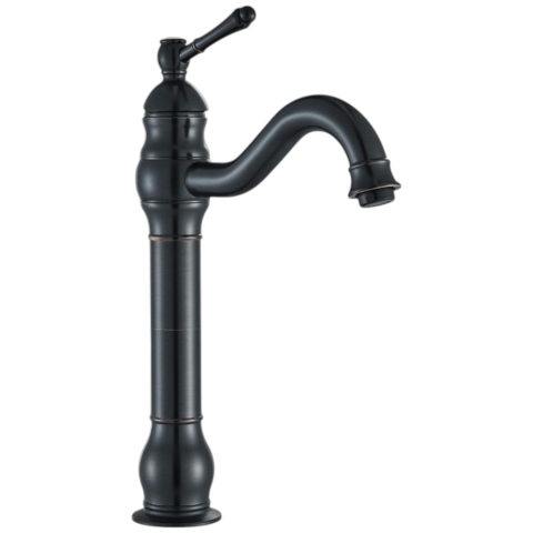 Baterii Pentru Baie - Baterie Lavoar Pe Blat BisDesign® Negru Mat Retro 33 cm