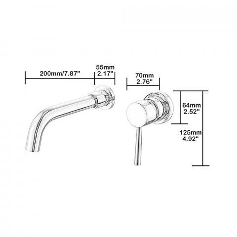 Baterie lavoar încastrabilă bronz antichizat cu pipă fixă 15 cm [5]