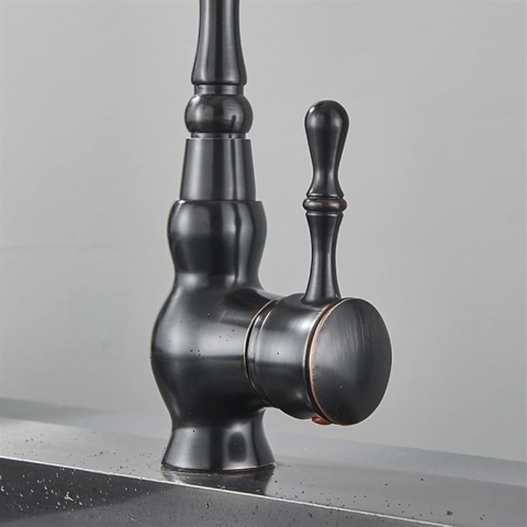 Baterie retro negru mat antichizat 31 cm pentru baie sau bucătărie [7]