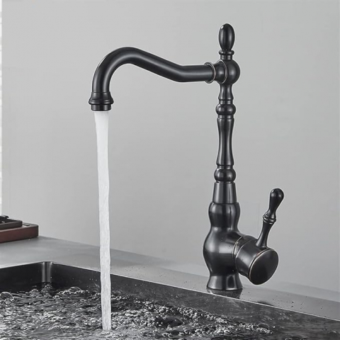 Baterie retro negru mat antichizat 31 cm pentru baie sau bucătărie [4]