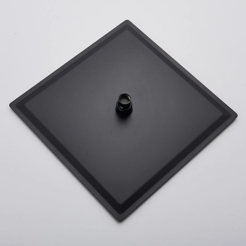Cap duș pătrat BisDesign® Ultra Slim 20x20 cm, finisaj negru mat, oțel inoxidabil [6]