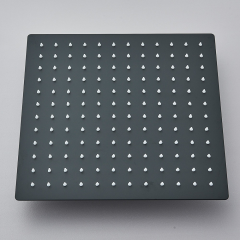 Cap duș pătrat BisDesign® Ultra Slim 20x20 cm, finisaj negru mat, oțel inoxidabil [5]