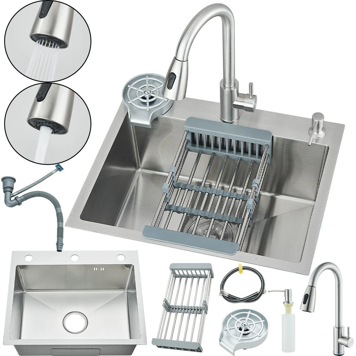 Chiuvete Multifuncționale Bucătărie - chiuveta-multifunctionala-bucatarie-crom-nichelat-bisdesign-accesorii-complete