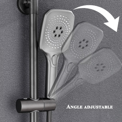 Coloană de duș gri antracit cu afișaj LCD și palărie Rainfall 28 cm [6]