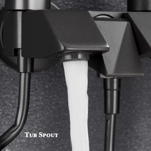 Coloană de duș gri antracit cu afișaj LCD și palărie Rainfall 28 cm [5]