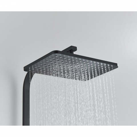 Coloană de duș negru mat și auriu cu termostat, 30 cm, 4 funcții [10]