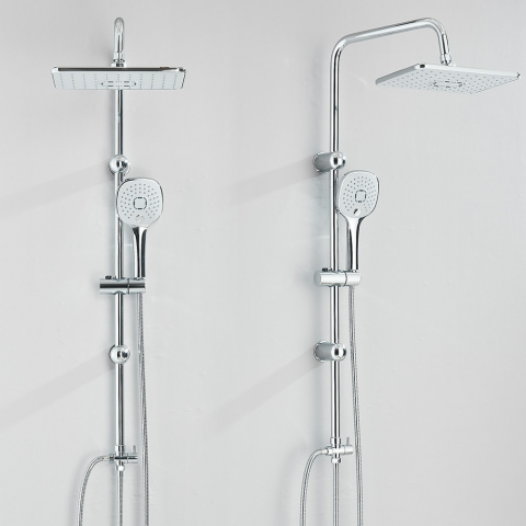 Coloană de duș BisDesign crom lucios cu pălărie 29 cm și 4 funcții [5]