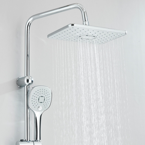 Coloană de duș BisDesign crom lucios cu pălărie 29 cm și 4 funcții [1]