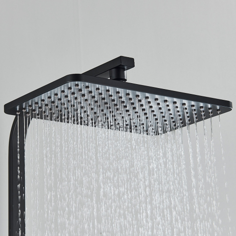 Coloană de duș negru mat cu LCD și termostat, 30 cm [4]