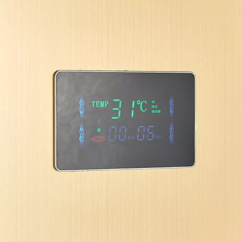 Panel de Duș BisDesign® Auriu Periat cu LED și Display Digital, 128 cm, Funcție SPA și Cascadă [8]